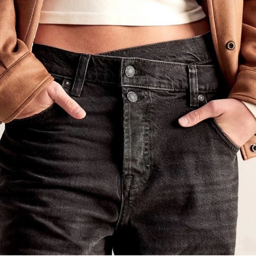 Free‎ People Crossroads Mid Rise Slim Straight Button Fly Denim Jeans Size 31